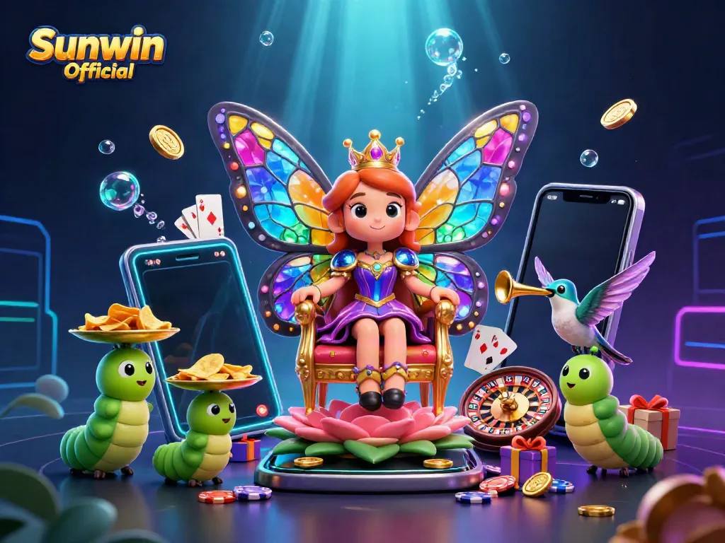 Engage in thrilling gameplay at Sunwin Official with vibrant casino elements and charming characters.